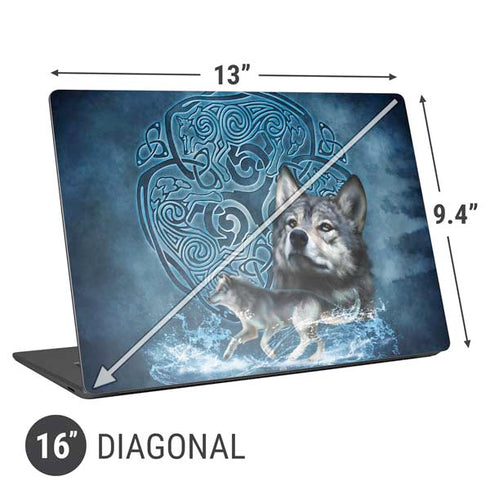 Brigid Ashwood Celtic Wolf Universal Laptop 16in (13 x 9.4in) Skin